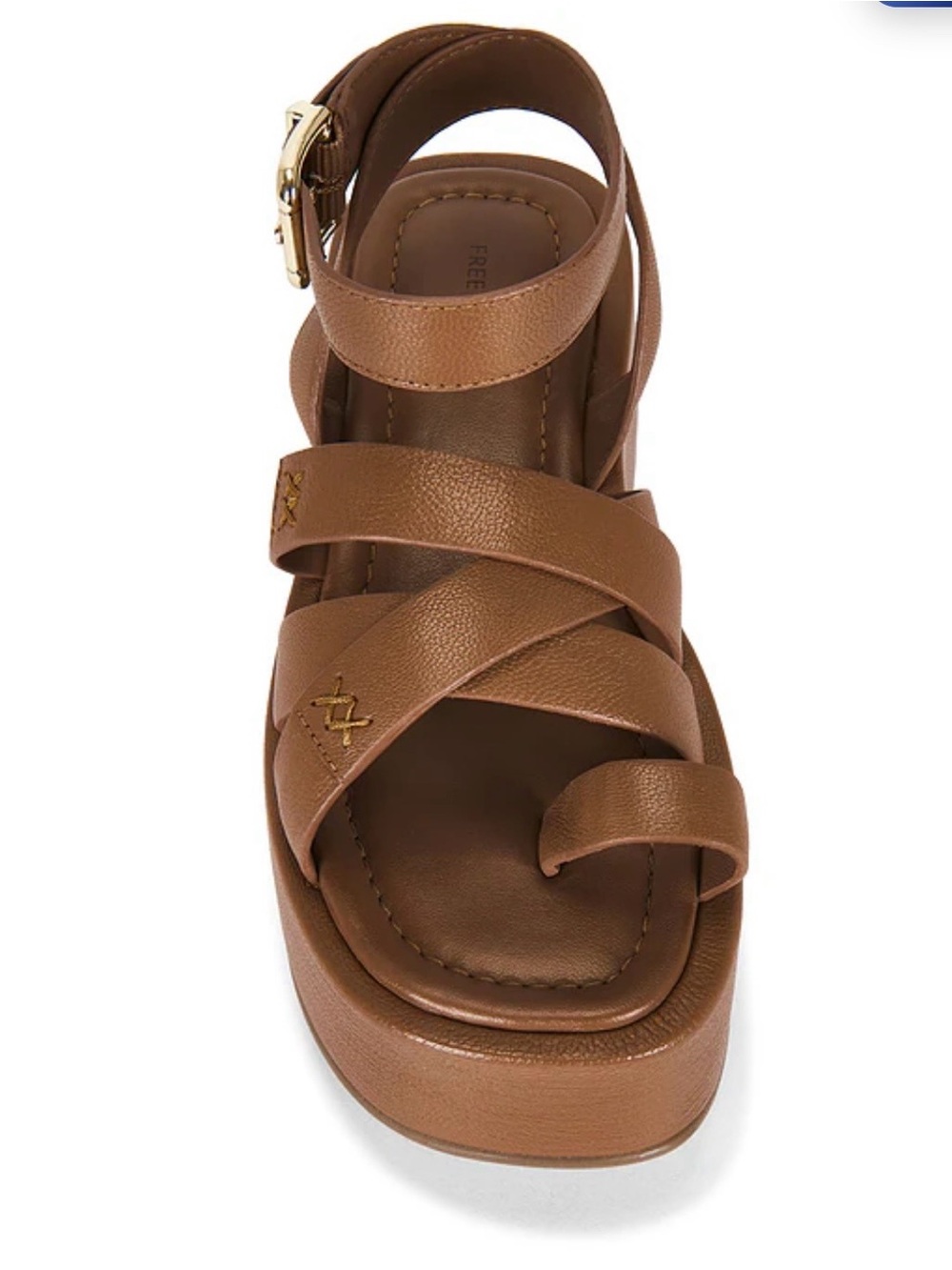 Free People Brown Flatform Wedge Sandals